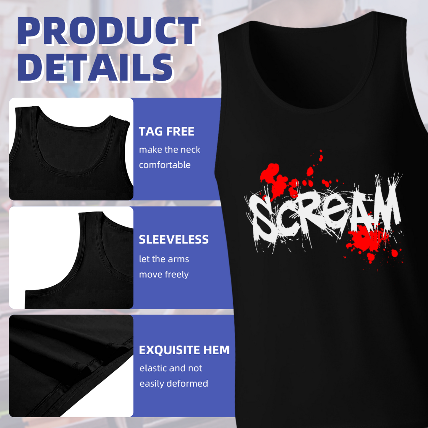 Scream Horror Movie Blood Splash Graphic Tank Top
