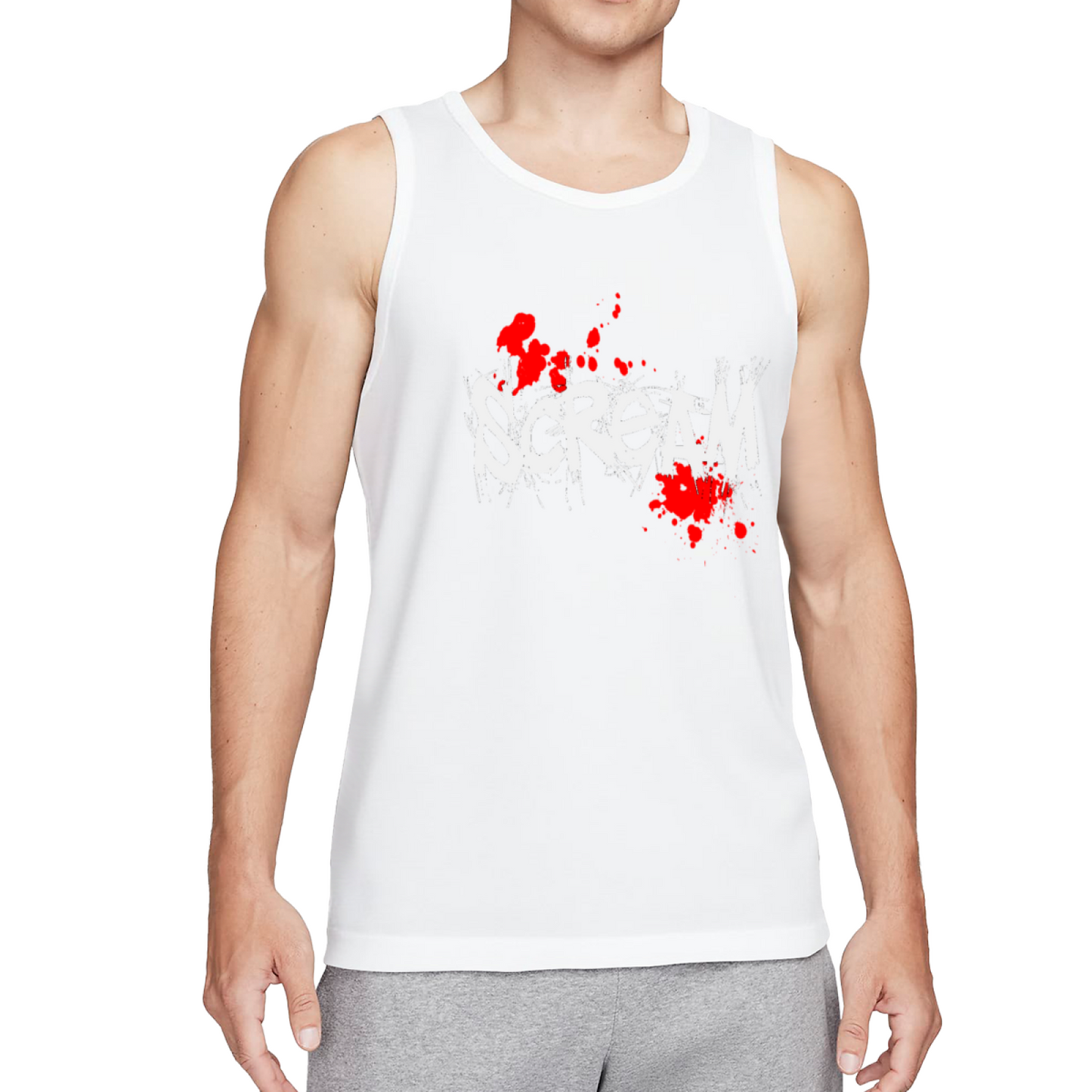 Scream Horror Movie Blood Splash Graphic Tank Top