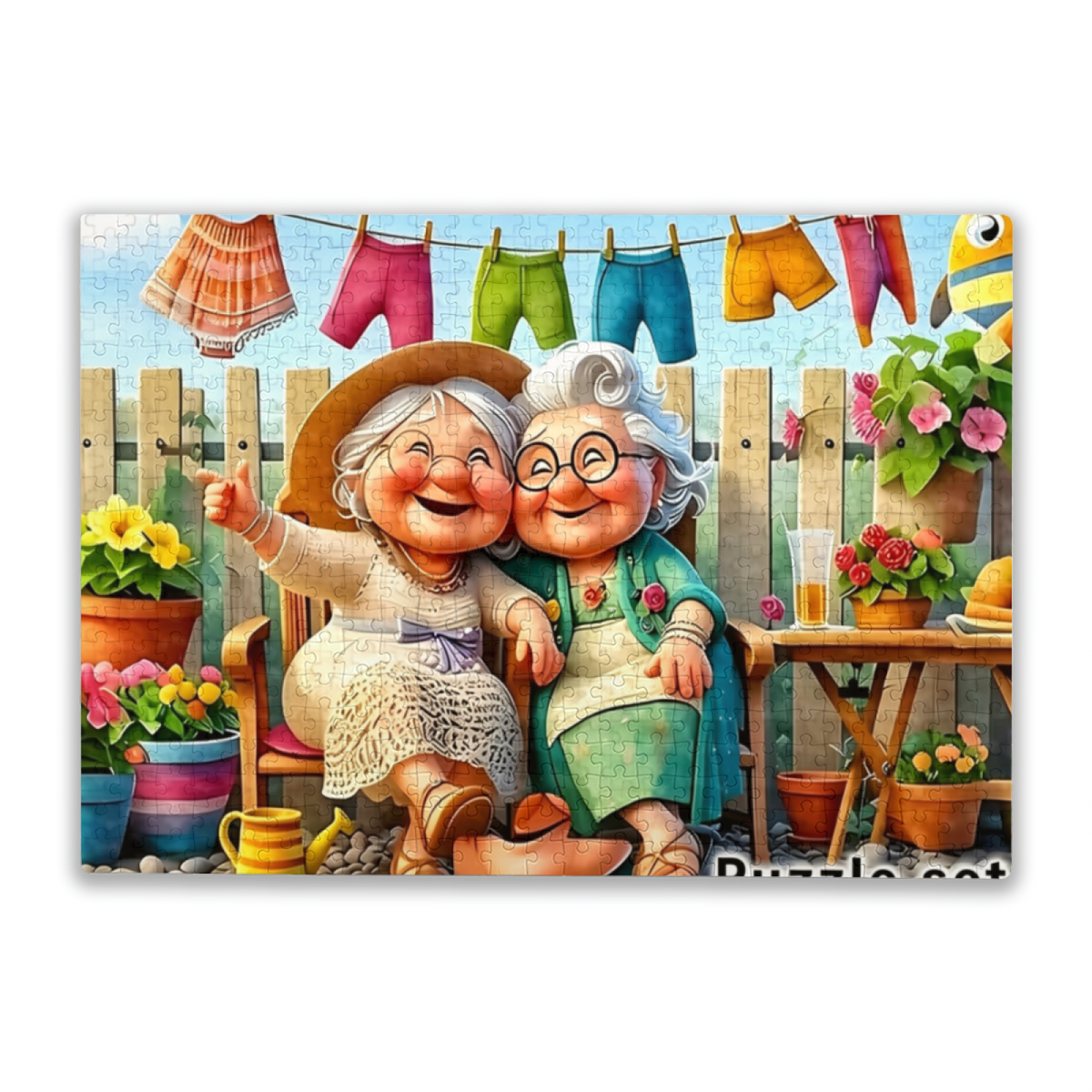 Warm Backyard Chat of Two Lovely Elder Ladies Puzzle