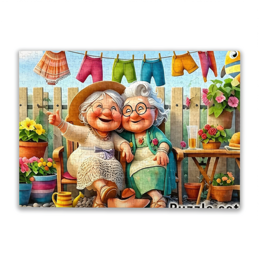 Warm Backyard Chat of Two Lovely Elder Ladies Puzzle