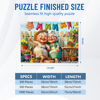 Warm Backyard Chat of Two Lovely Elder Ladies Puzzle
