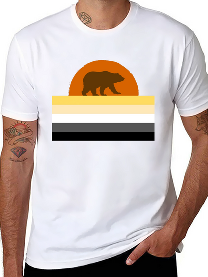 Bear Pride Flag Graphic T-Shirt