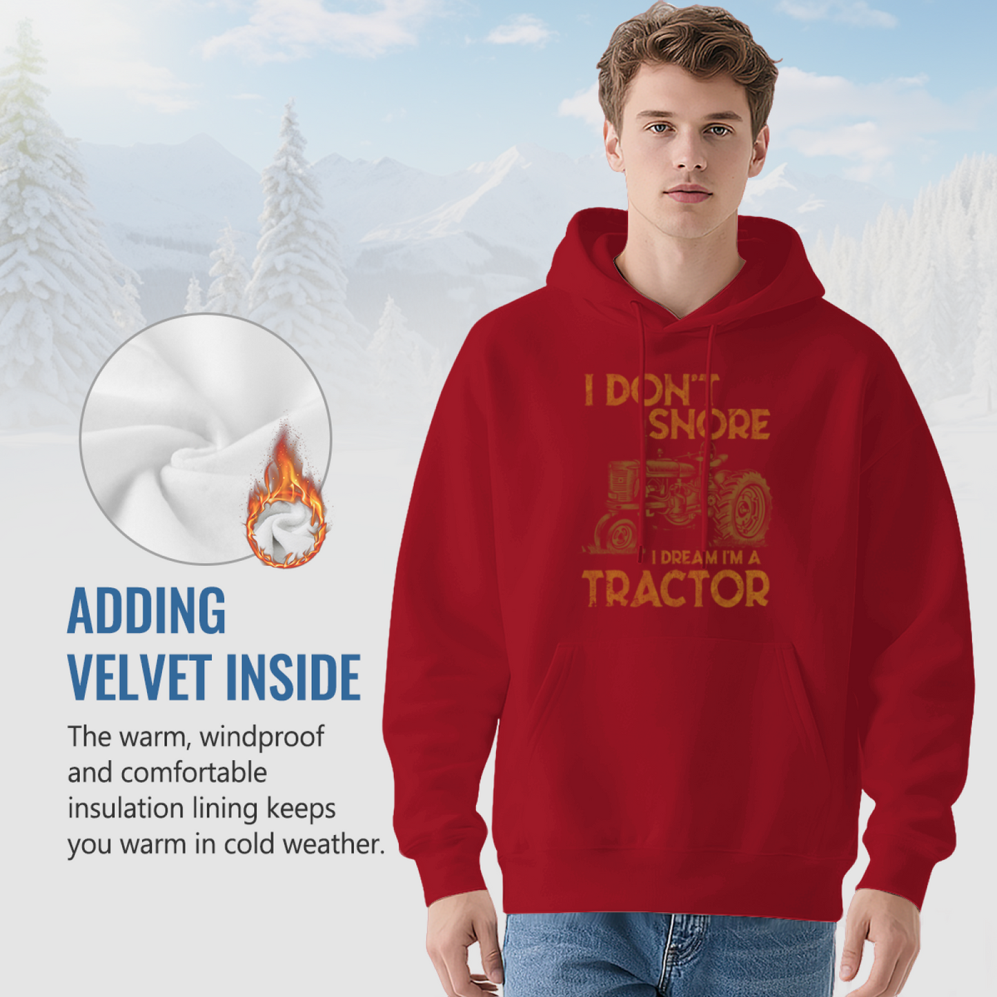 I Don¡¯t Snore I Dream Of Tractor Vintage Farm Cozy Red Hoodie, Farmer Lovers