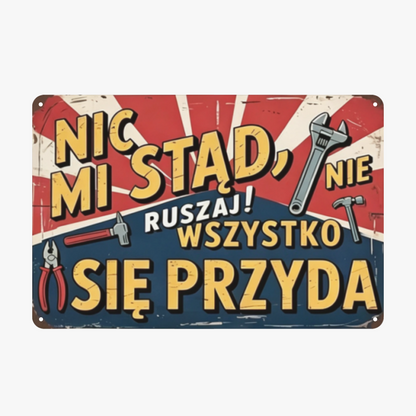 Vintage Polish Workshop Tool Decor Tin Plate