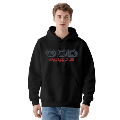Faith God Qualified Me Romans 8:30 White Hoodie, Soft Comfort Religious Daily Top