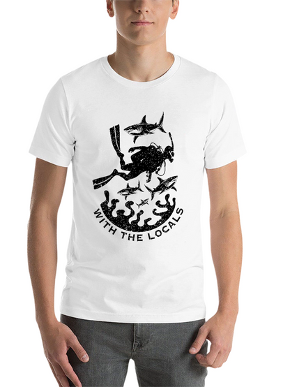 Diver With The Locals Black Graphic T-Shirt