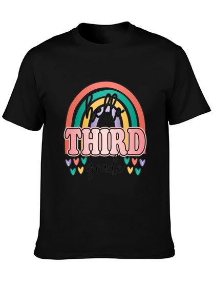 Hello Third Grade Retro Rainbow T-Shirt