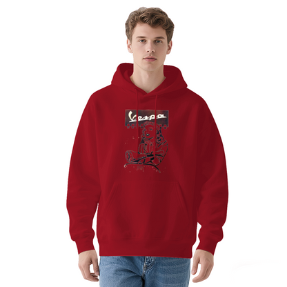 Vintage Vespa Retro Lady White Hoodie, Unisex Comfort Classic Pullover