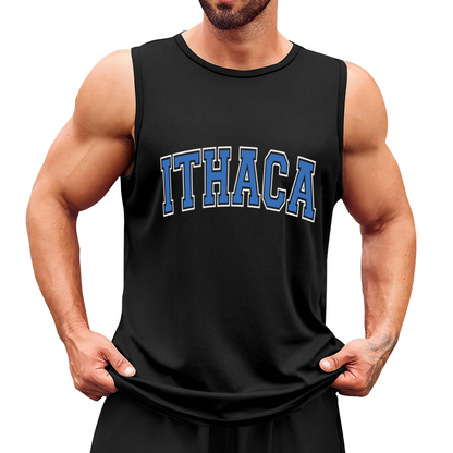 Ithaca College Retro Varsity Letter Mens Sleeveless Tee