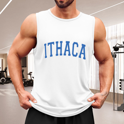 Ithaca College Retro Varsity Letter Mens Sleeveless Tee