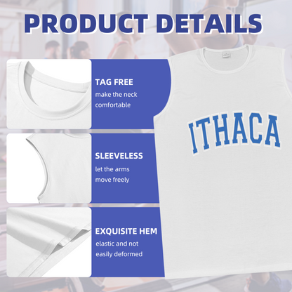 Ithaca College Retro Varsity Letter Mens Sleeveless Tee