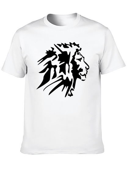 Mens Black Lion Graphic Tee - Short Sleeve