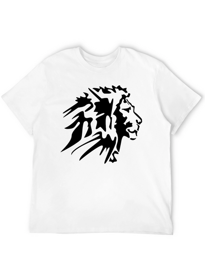 Mens Black Lion Graphic Tee - Short Sleeve
