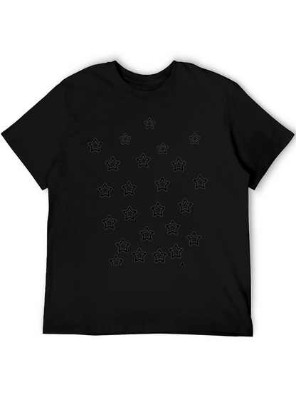 Star Pattern Black T-Shirt