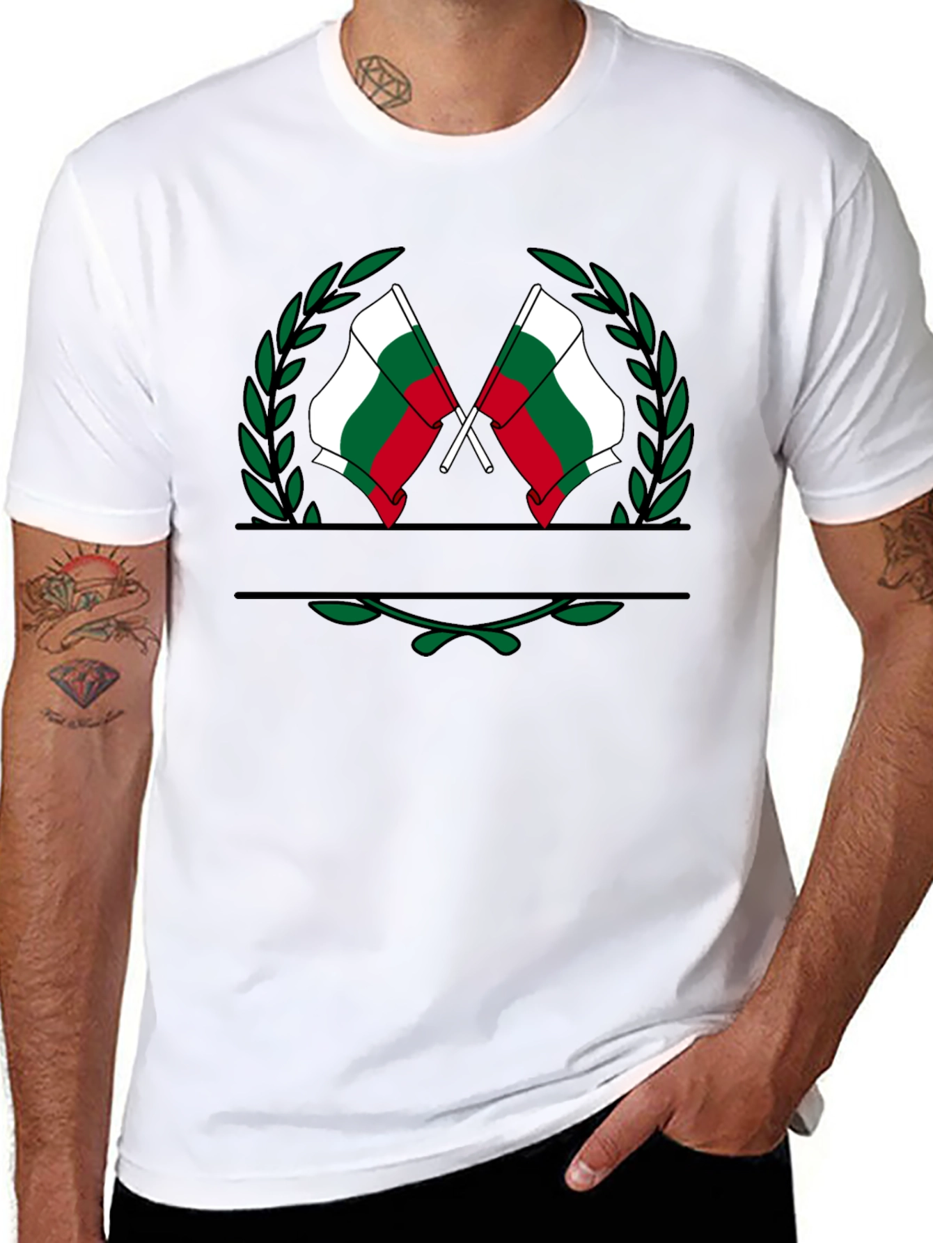 Bulgaria Flag Wreath Graphic T-Shirt