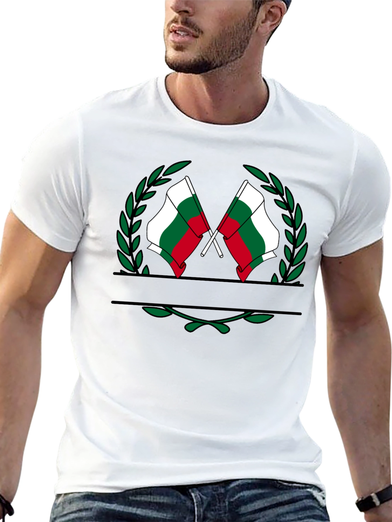 Bulgaria Flag Wreath Graphic T-Shirt