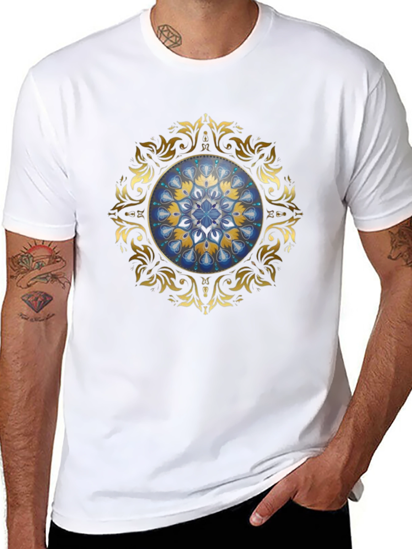 Elegant Mandala Graphic Tee - Unisex Black T-Shirt