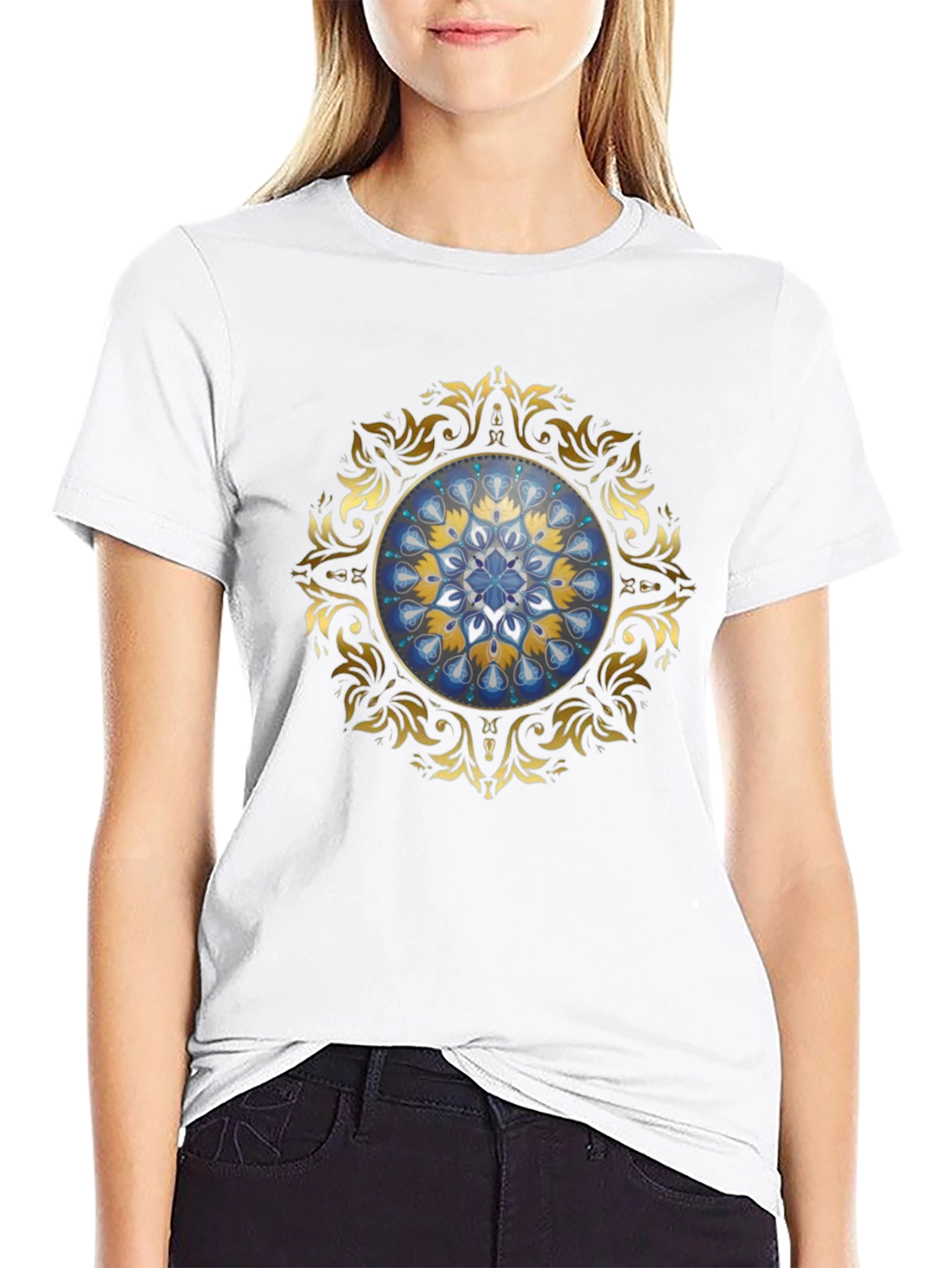 Elegant Mandala Graphic Tee - Unisex Black T-Shirt