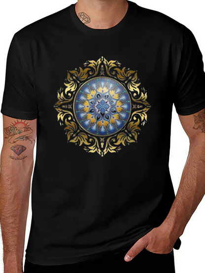 Elegant Mandala Graphic Tee - Unisex Black T-Shirt