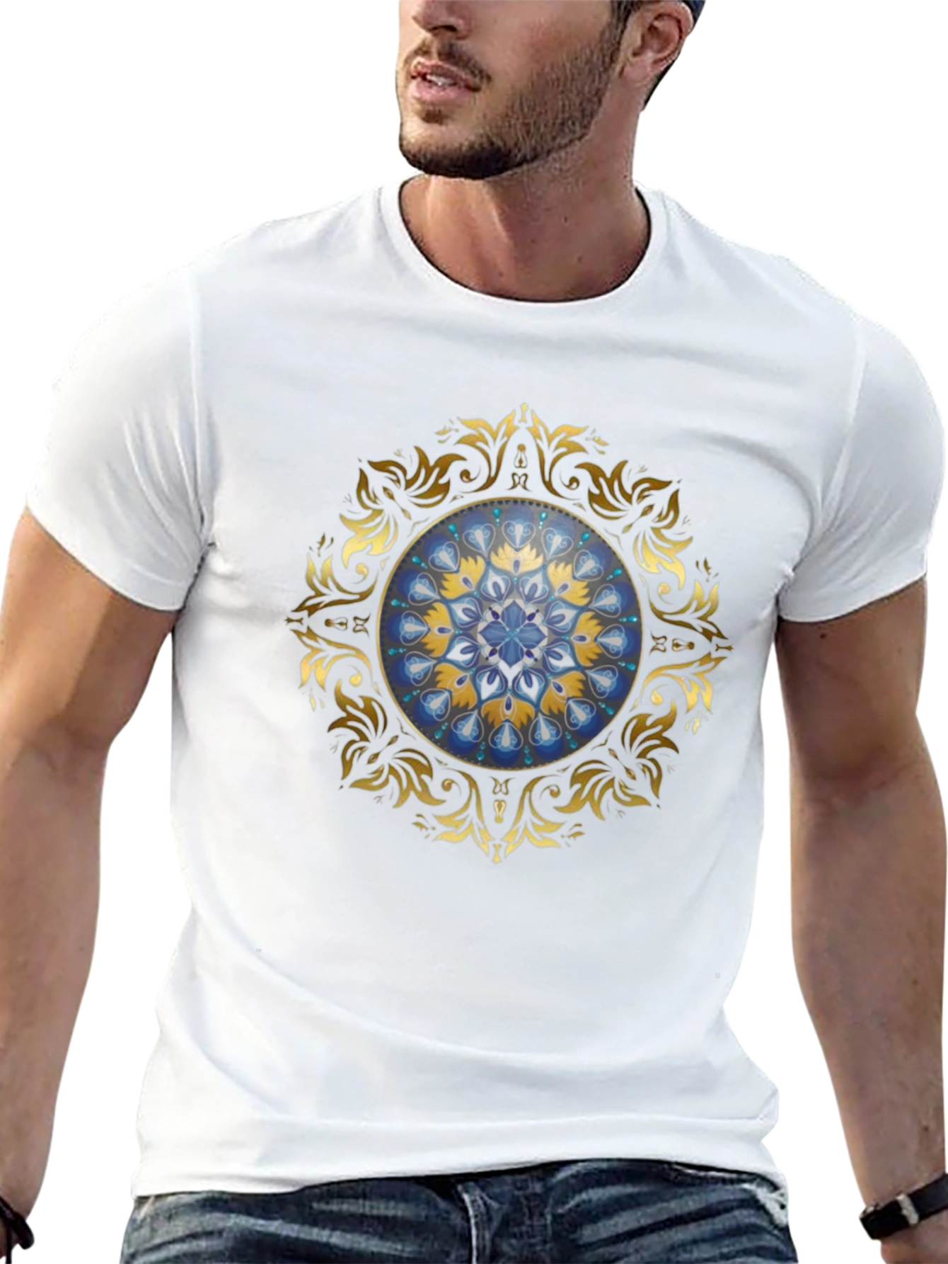 Elegant Mandala Graphic Tee - Unisex Black T-Shirt