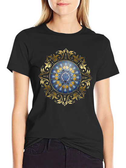 Elegant Mandala Graphic Tee - Unisex Black T-Shirt