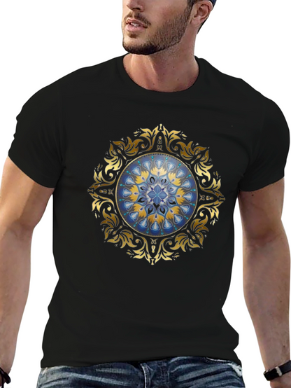 Elegant Mandala Graphic Tee - Unisex Black T-Shirt