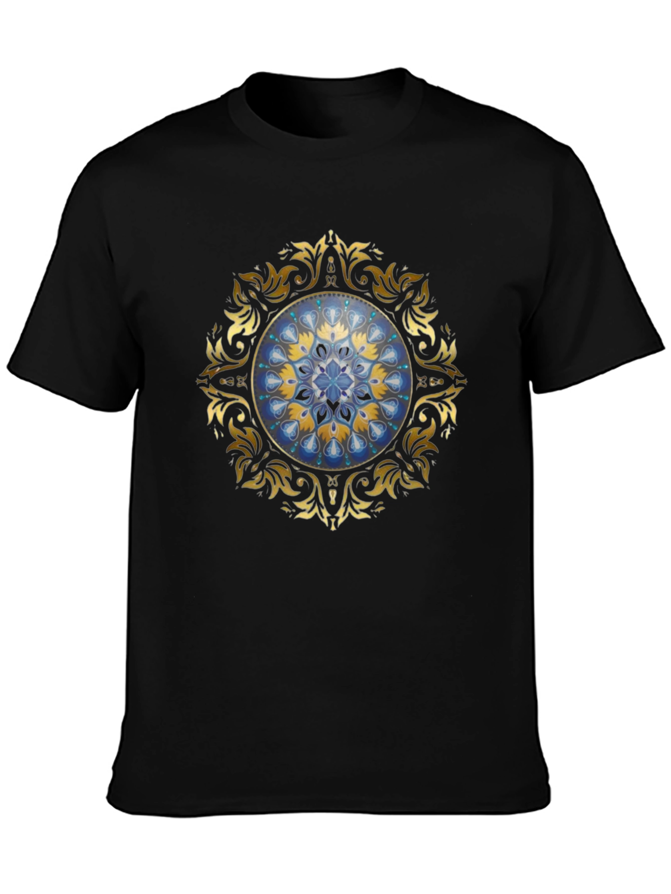 Elegant Mandala Graphic Tee - Unisex Black T-Shirt