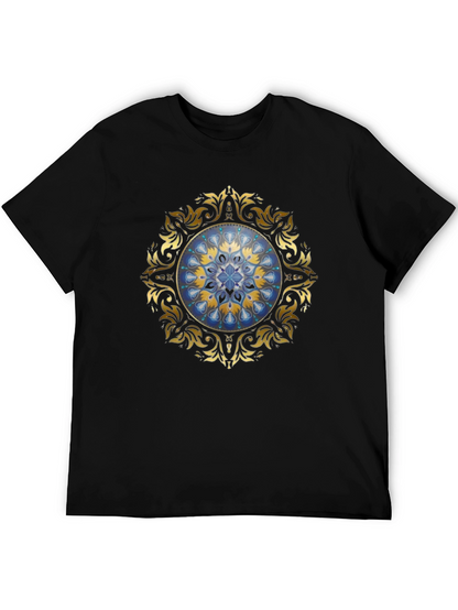 Elegant Mandala Graphic Tee - Unisex Black T-Shirt
