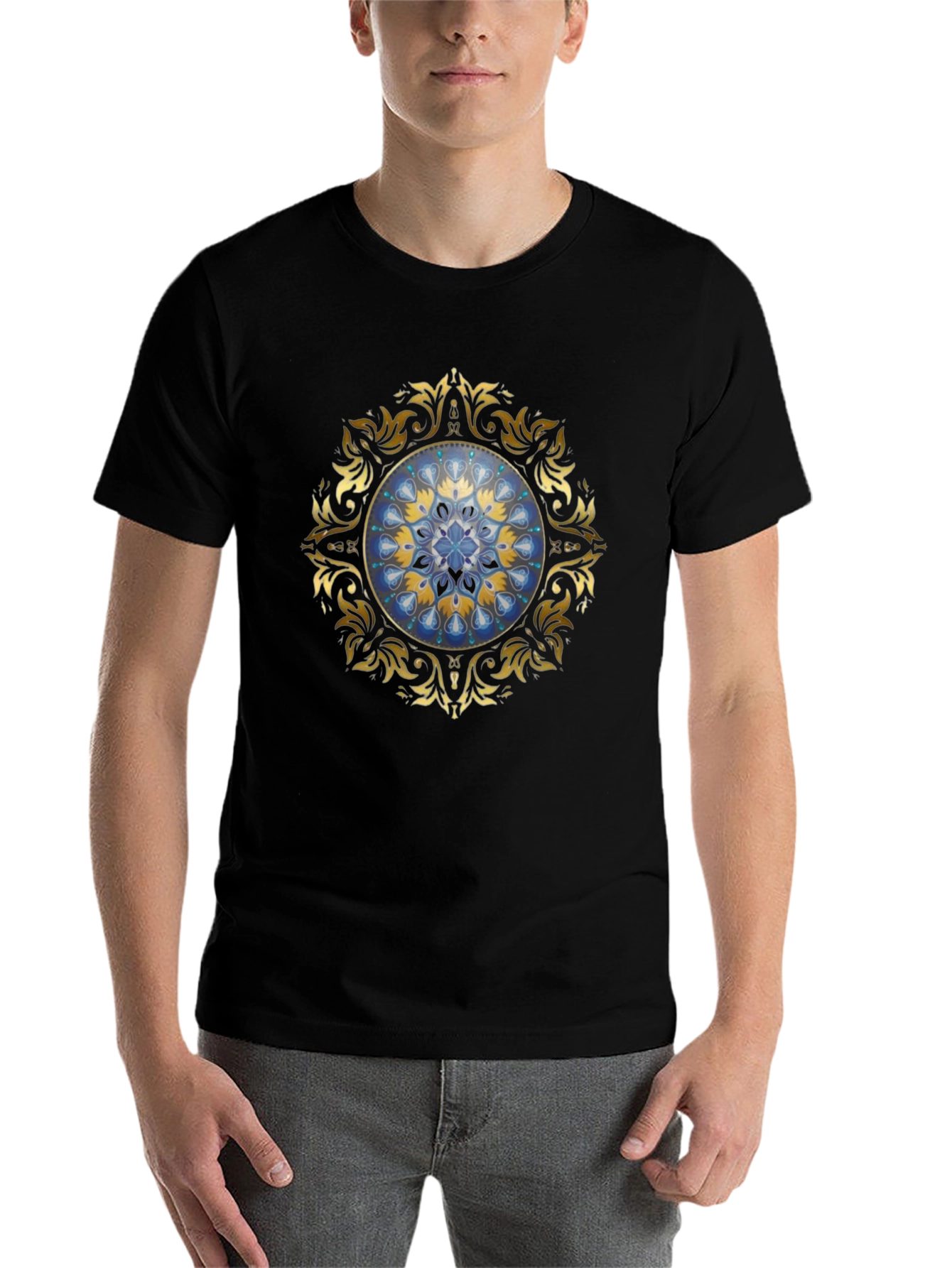 Elegant Mandala Graphic Tee - Unisex Black T-Shirt