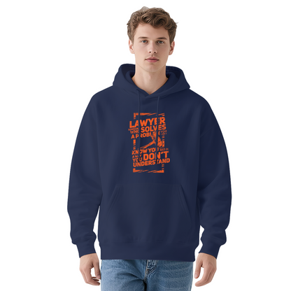Trendy Lawyer Quote Graphic White Hoodie, Relaxed Fit Warm Daily Hooded Top
