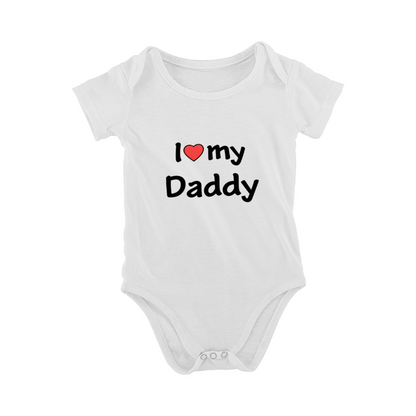I Love My Daddy Heart Letter Dad Gift Baby Onesie