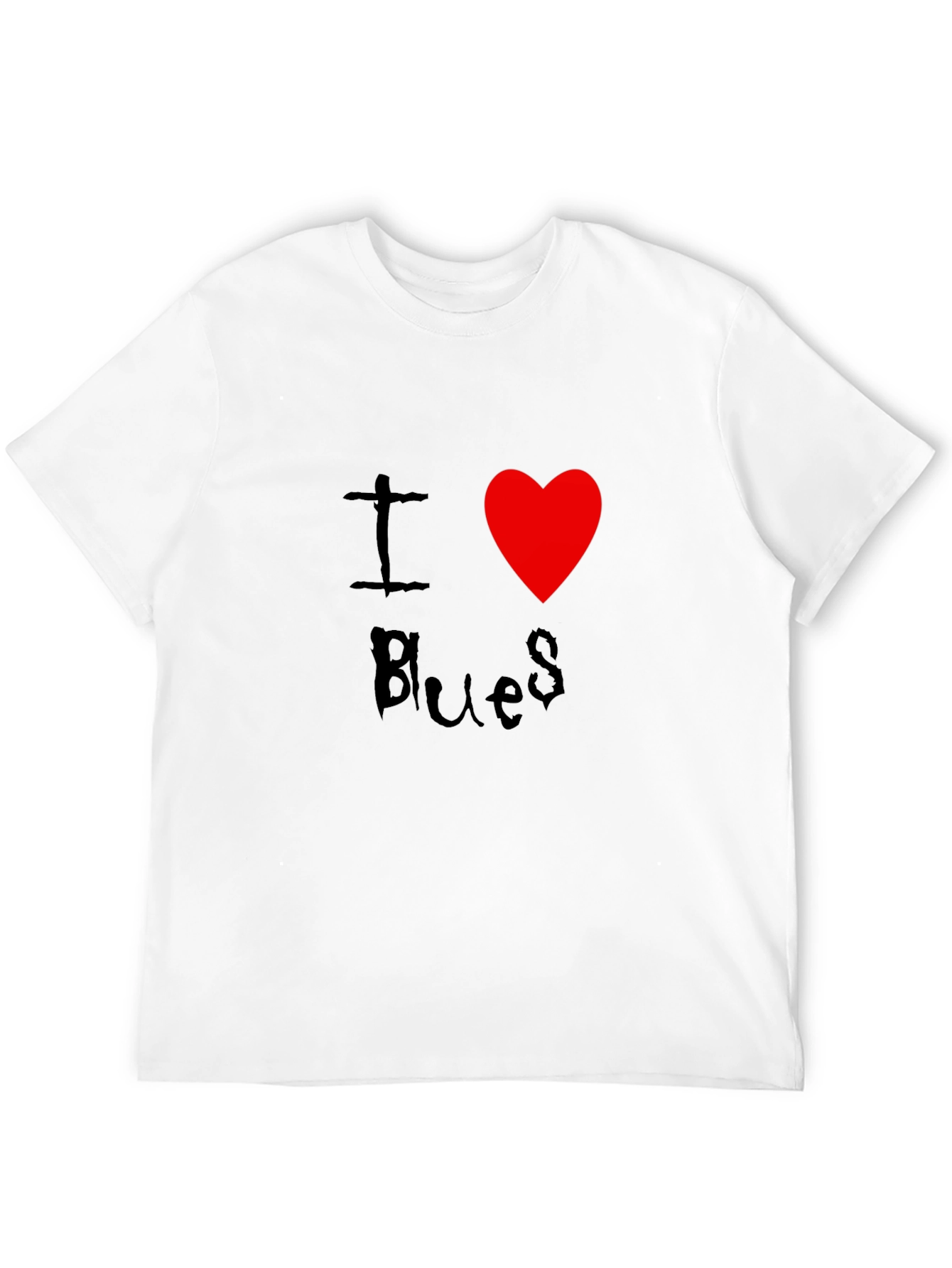 I Love Blues T-Shirt Black Cotton Graphic Tee