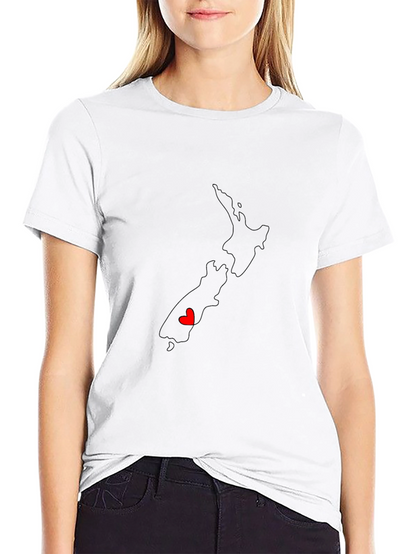 New Zealand Map Tee with Heart