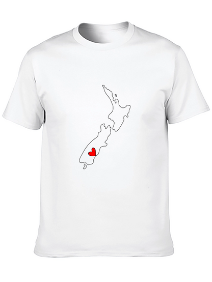 New Zealand Map Tee with Heart