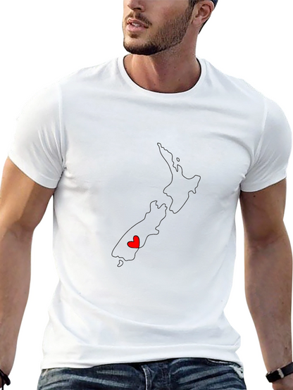 New Zealand Map Tee with Heart
