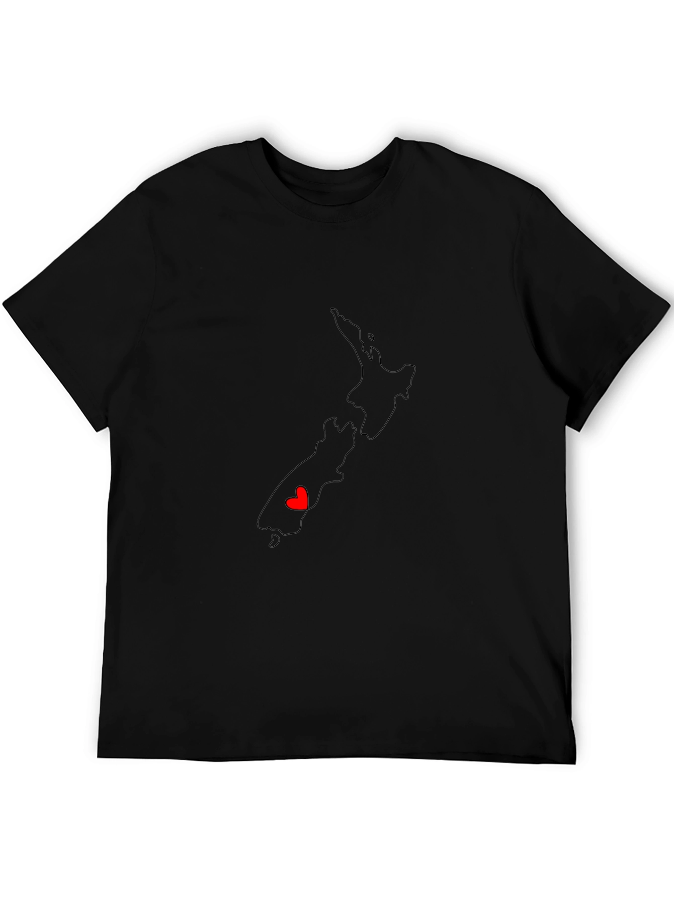 New Zealand Map Tee with Heart