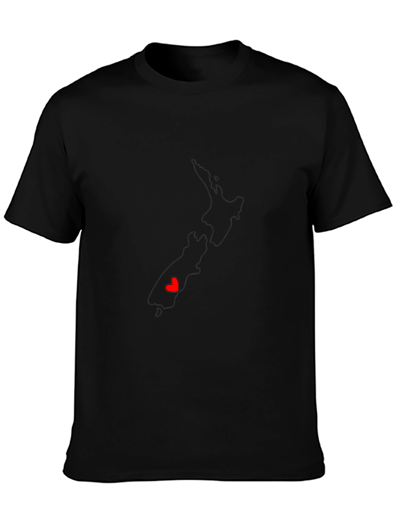 New Zealand Map Tee with Heart