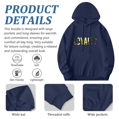 Leopard Yellow Loyalty Text Unisex Hoodie, Stylish Comfort Street Pullover