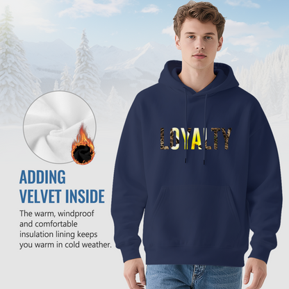 Leopard Yellow Loyalty Text Unisex Hoodie, Stylish Comfort Street Pullover