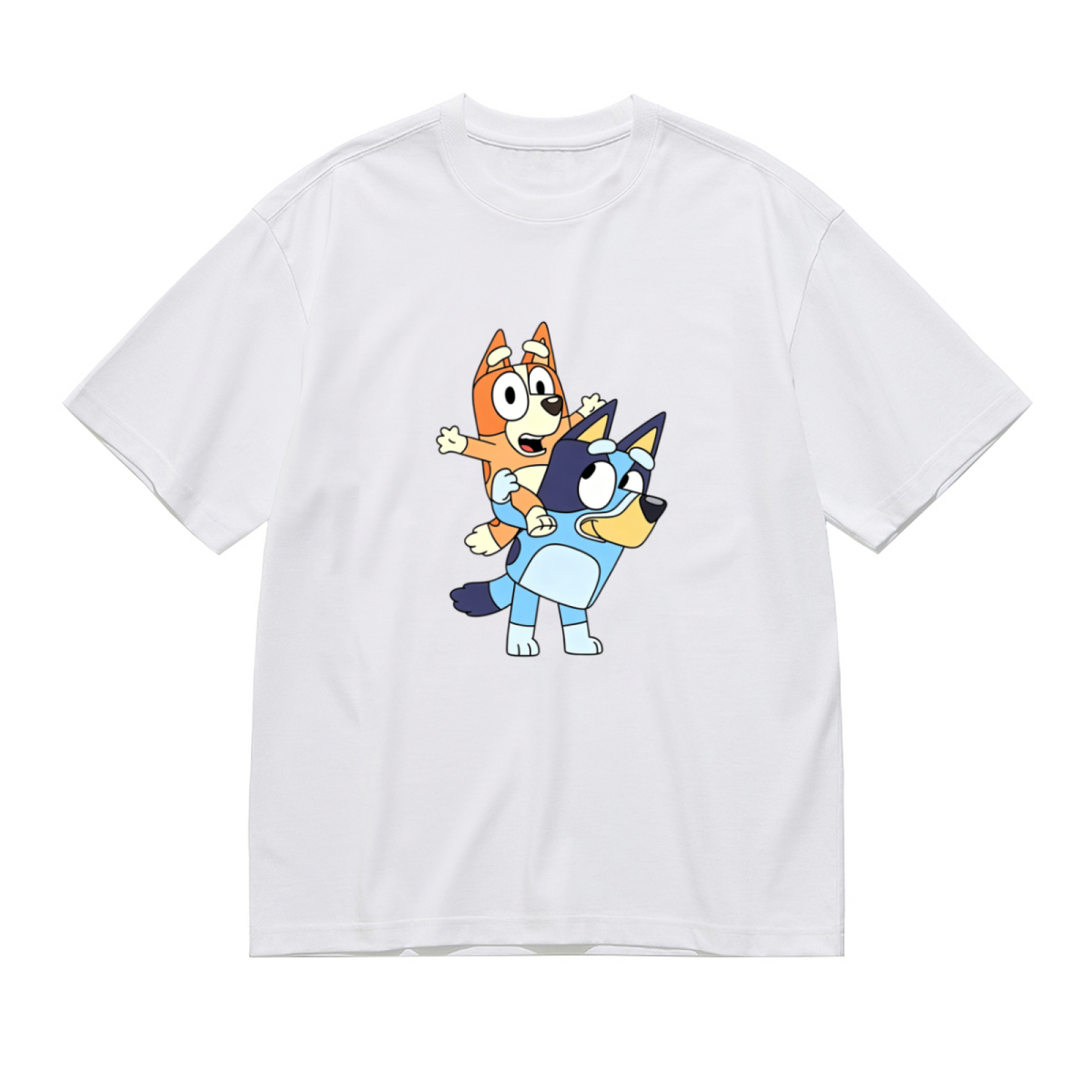 Cute Bluey And Bingo Cartoon Dog Family Plus Size Women's Printed T-Shirt