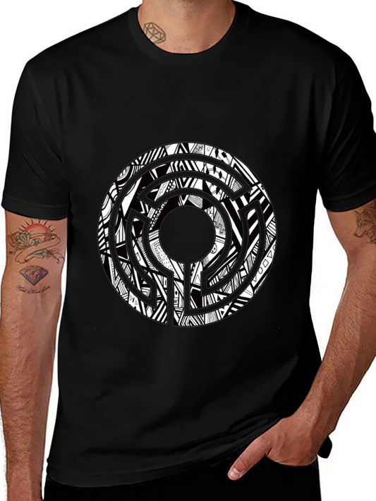 Abstract Graphic Print Crew Neck T-Shirt