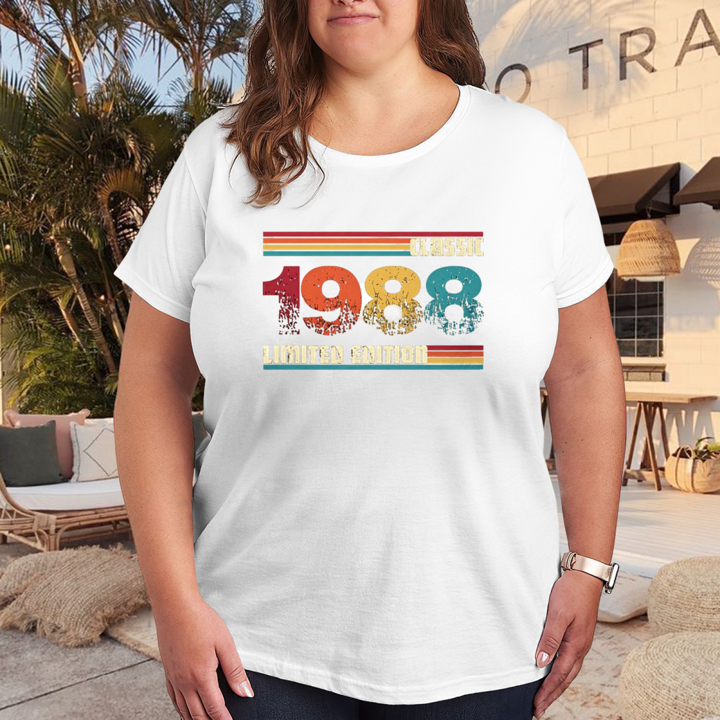 Retro Striped Classic 1988 Limited Edition Plus Tee