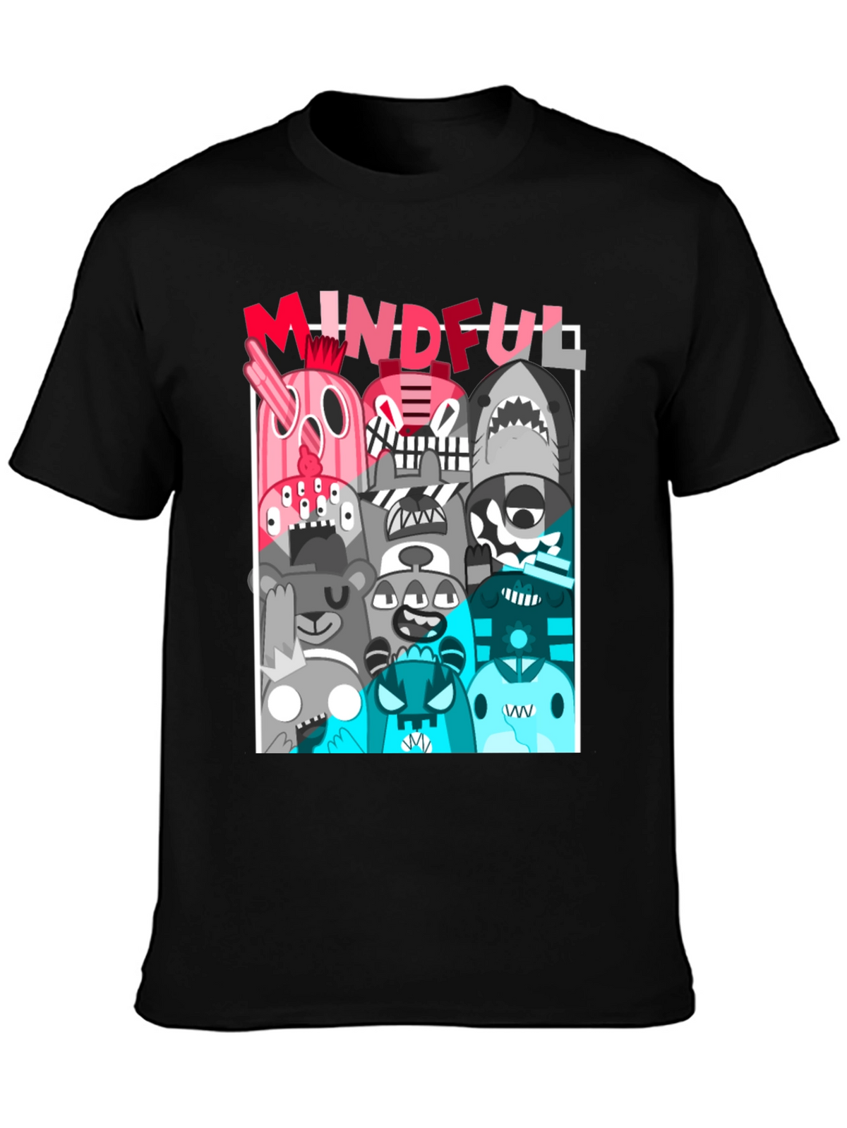 Mindful Monster Graphic Black T-Shirt