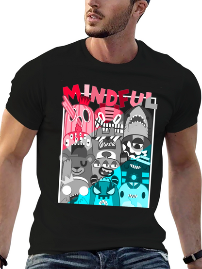 Mindful Monster Graphic Black T-Shirt