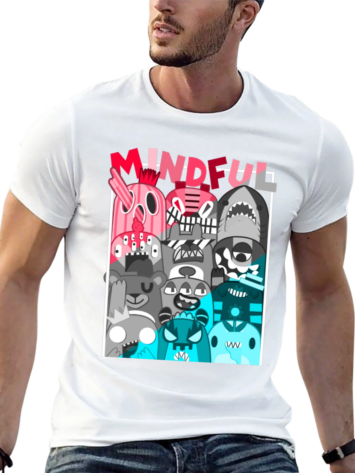 Mindful Monster Graphic Black T-Shirt