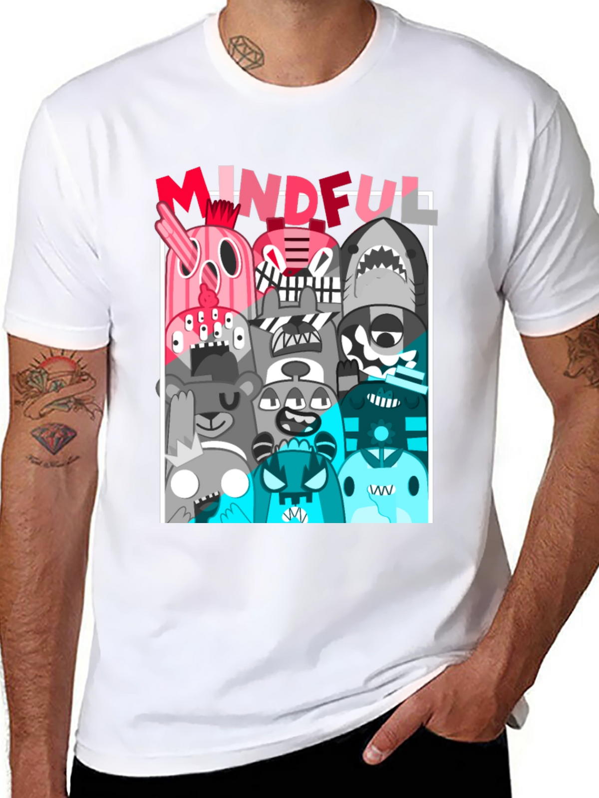 Mindful Monster Graphic Black T-Shirt
