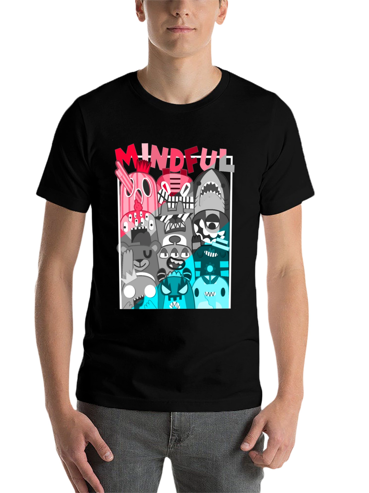 Mindful Monster Graphic Black T-Shirt