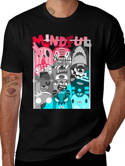 Mindful Monster Graphic Black T-Shirt