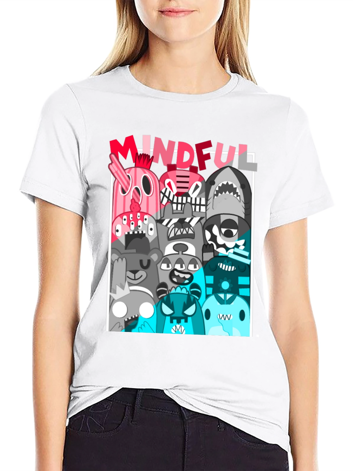 Mindful Monster Graphic Black T-Shirt