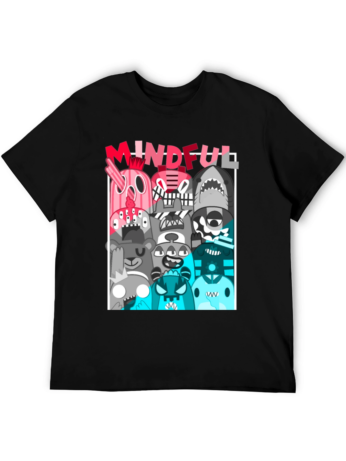 Mindful Monster Graphic Black T-Shirt
